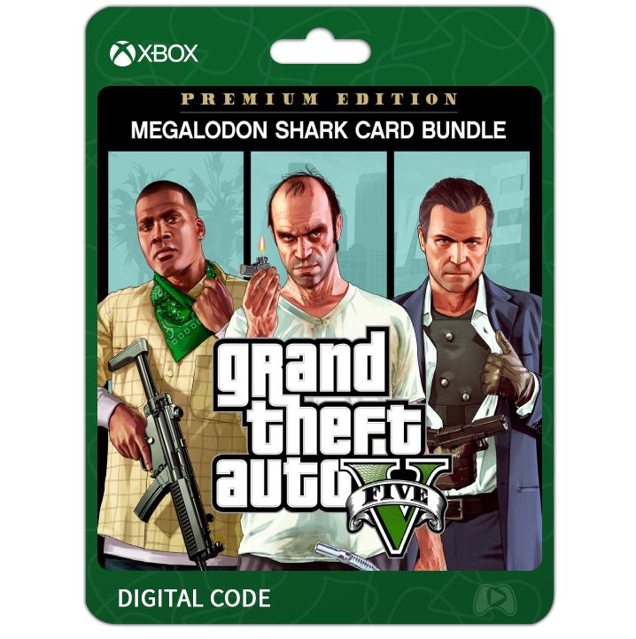Grand Theft Auto V GTA 5 - Premium Online Edition & Megalodon Shark Card Bundle