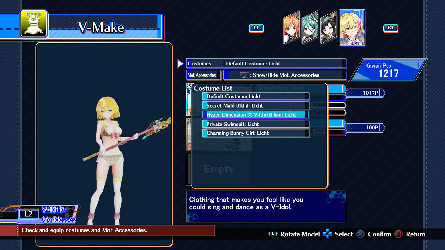 Neptunia Virtual Stars - Bikini Outfit: V-Idol Set (DLC)