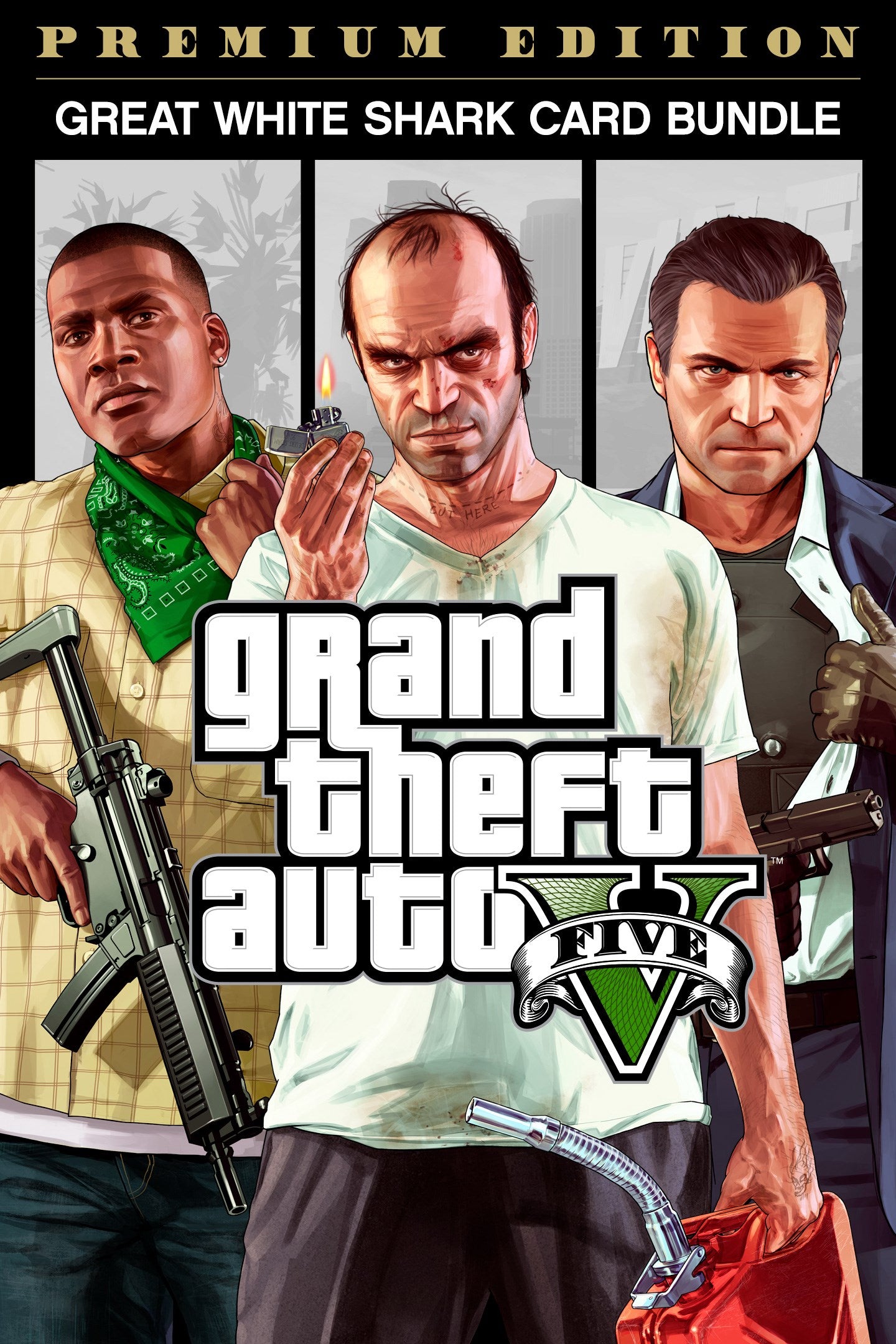 Grand Theft Auto V GTA 5 - Premium Online Edition &amp; Great White Shark Card Bundle