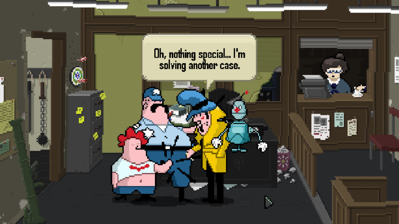 Detective Case and Clown Bot in: Murder in the Hotel Lisbon Steam Key GLOBAL